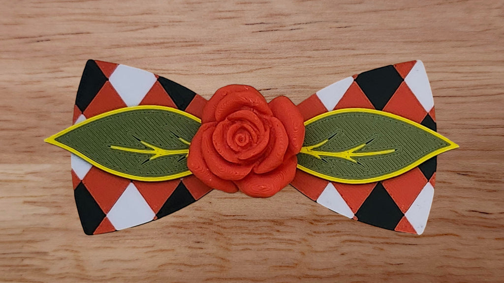 Rose Base with Two Leaves Brim and Harlequin Back