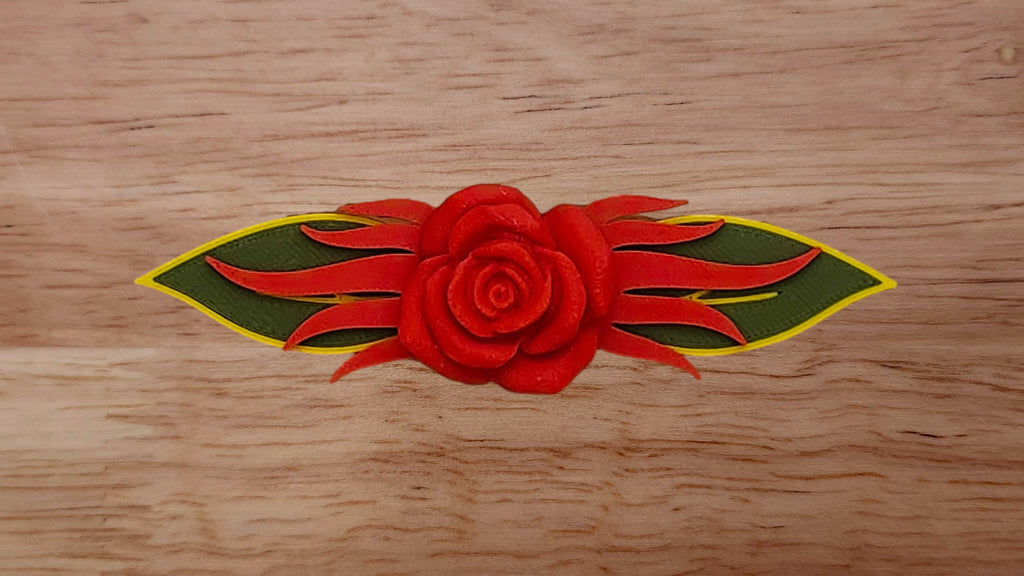 Rose Base with Bonfire Brim and Two Leaves Brim