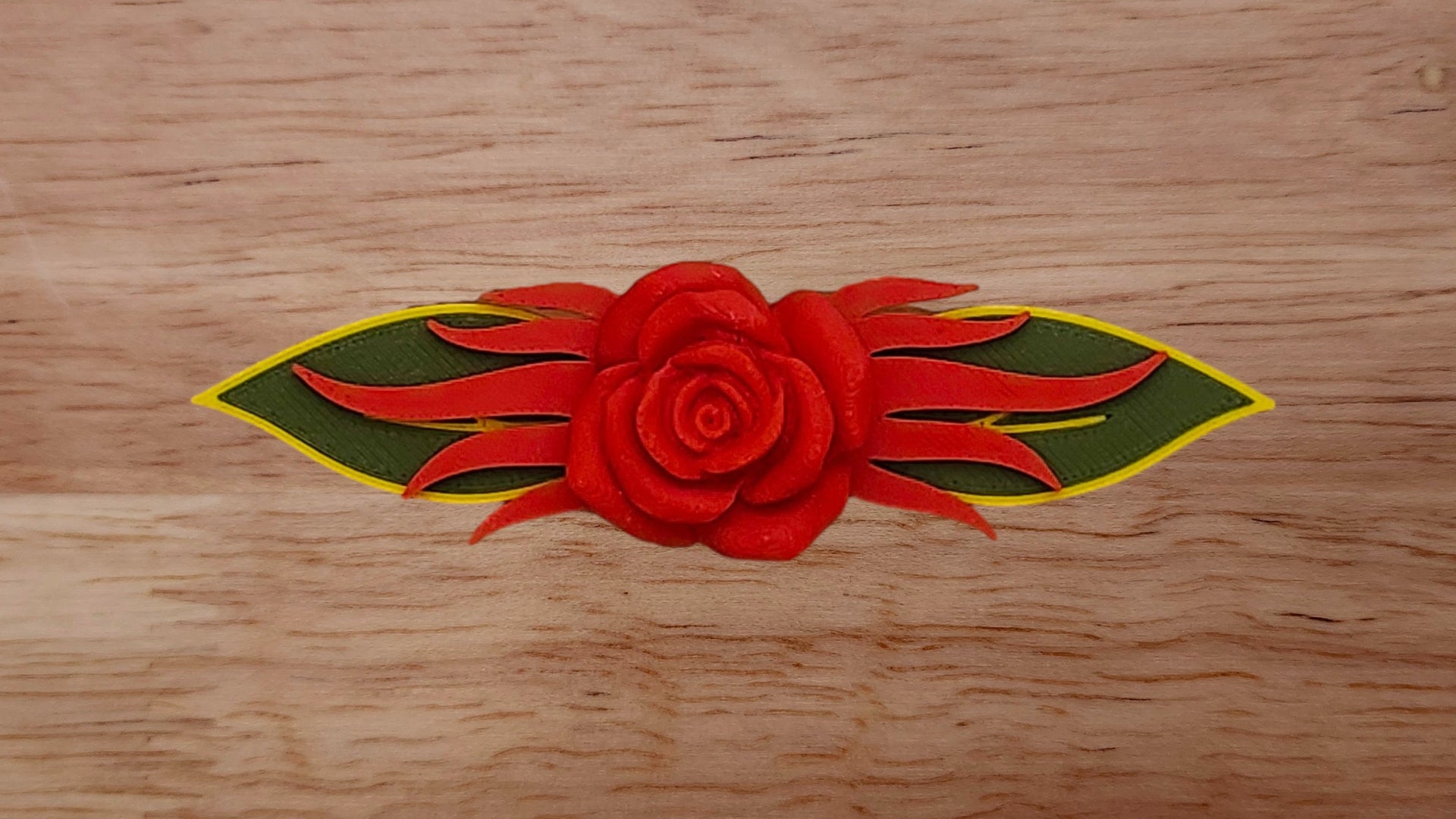 Rose Base with Bonfire Brim and Two Leaves Brim
