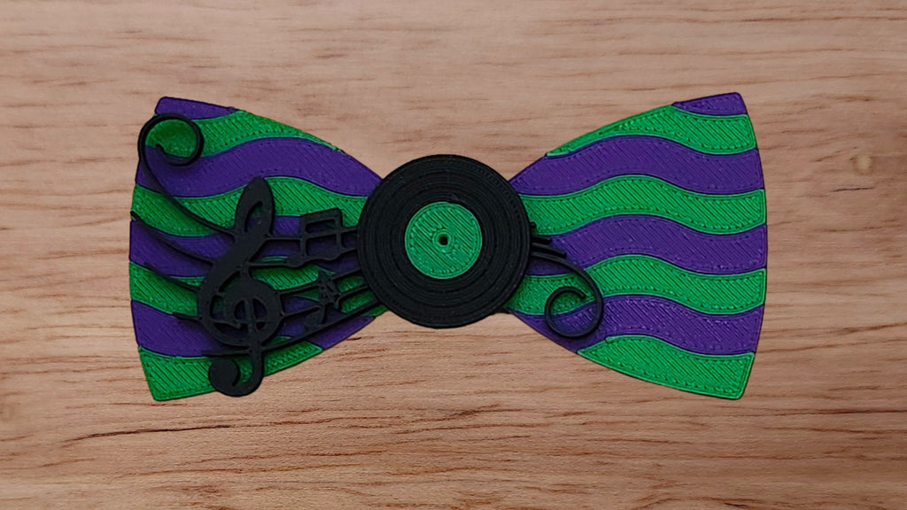 Vinyl Record Base with Sheet Music Brim and Wave Back