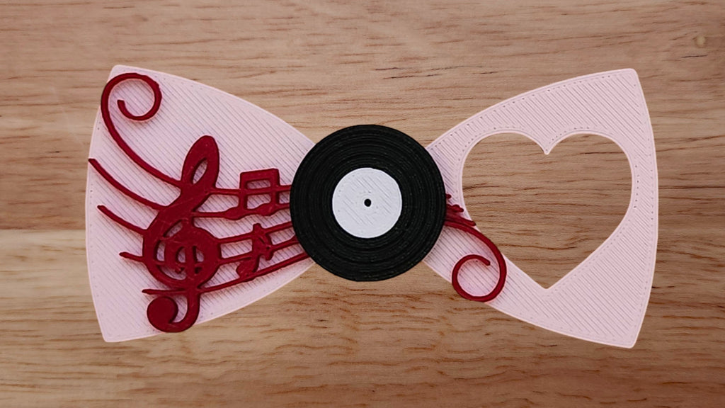 Vinyl Record Base with Heart Hole Brim and Sheet Music Brim
