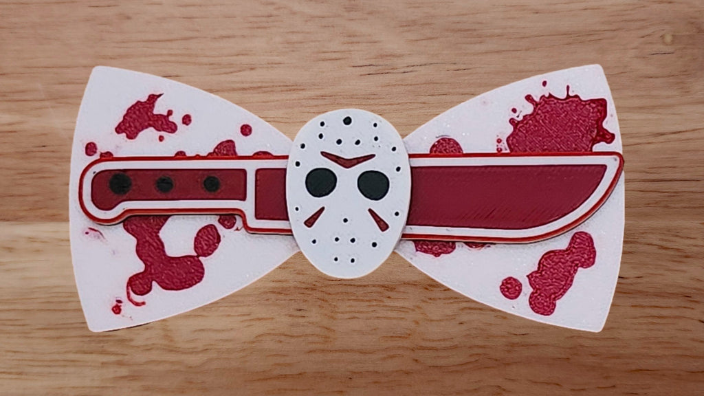 Hockey Goalie Mask Base with Machete/Knife Brim and Splatter Back