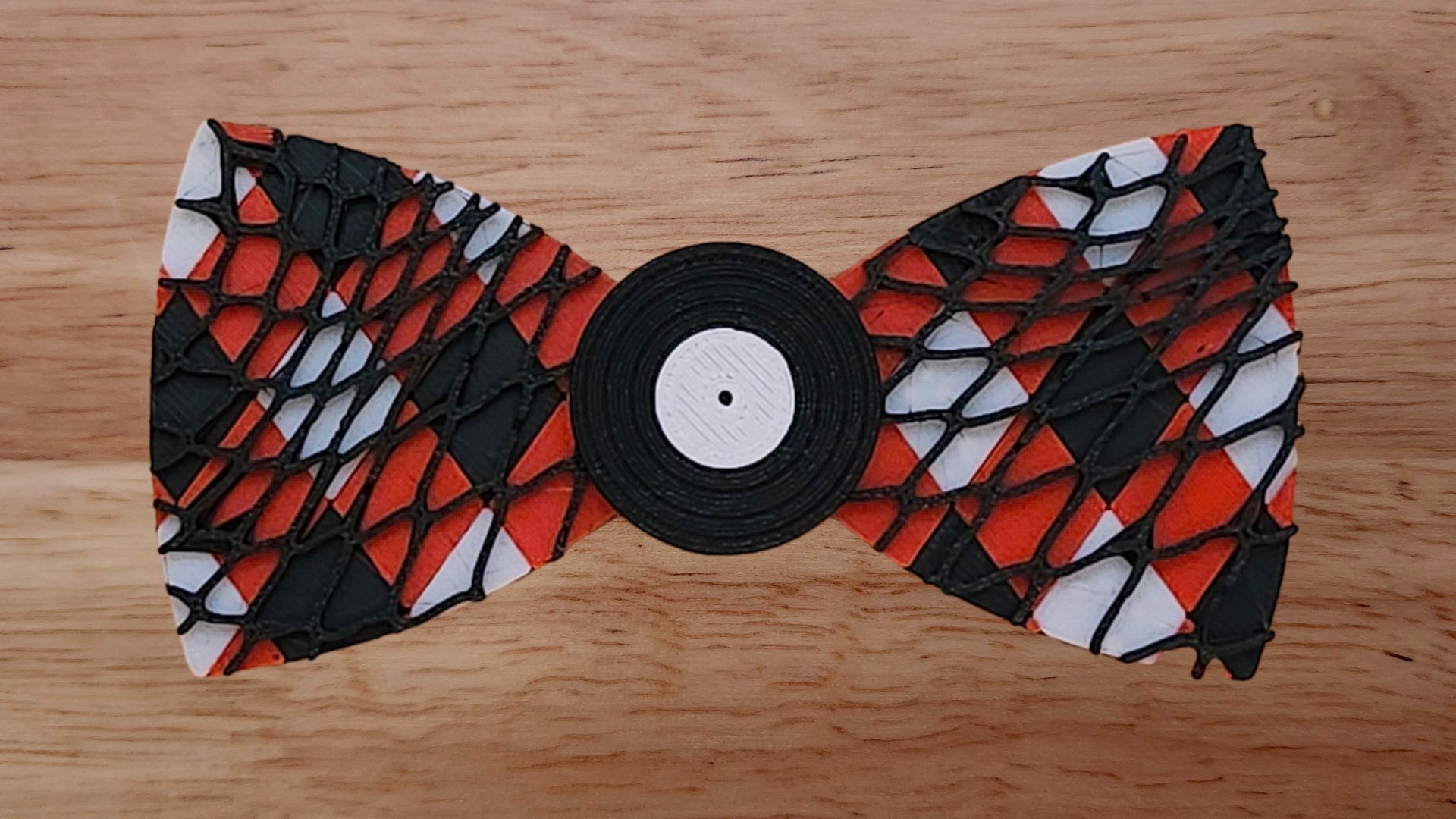 Vinyl Record Base with Net Brim and Harlequin Back