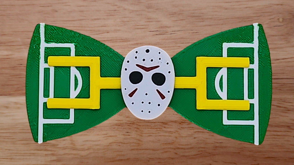Hockey Goalie Mask Base with Goal Post Brim and Soccer/Football Field Back
