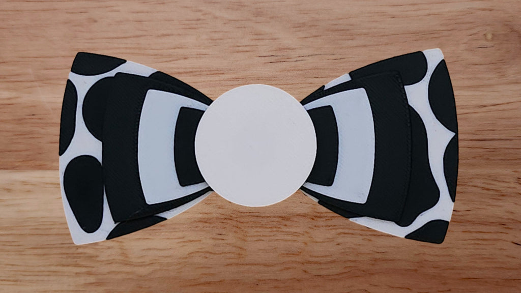 Bespoke It Yourself/Solid Circle Base with Bow Tie Stack Brim and Cow Print Back