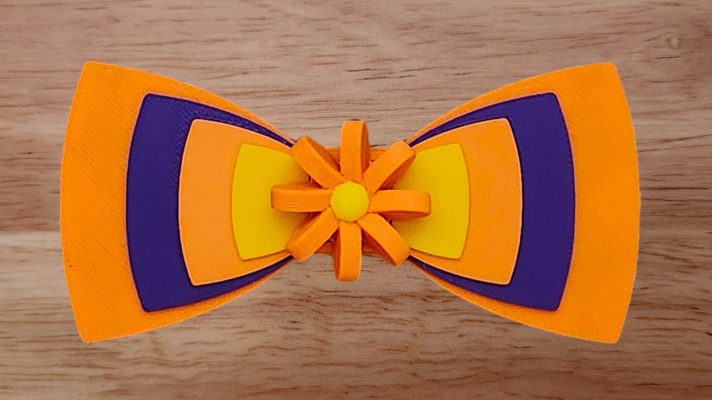 Simple 3D Flower Base with Bow Tie Stack Brim and Solid Back