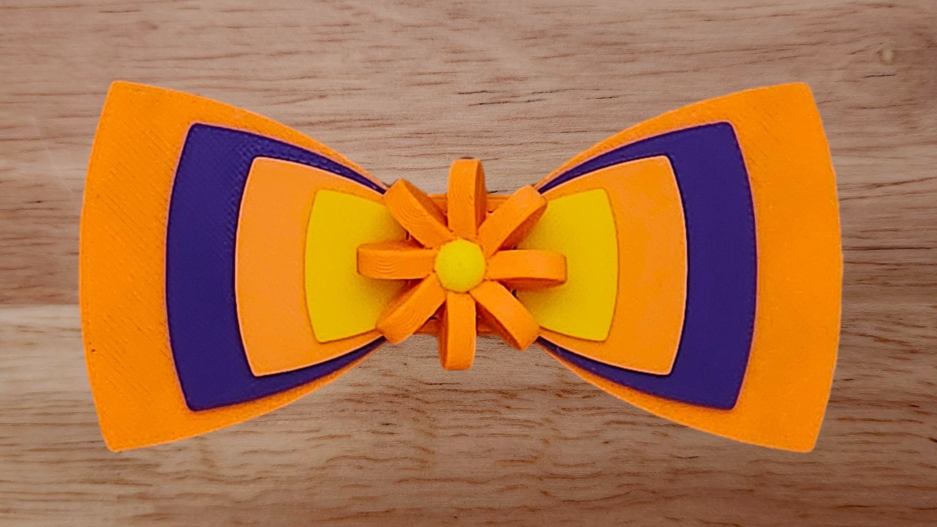 Simple 3D Flower Base with Bow Tie Stack Brim and Solid Back