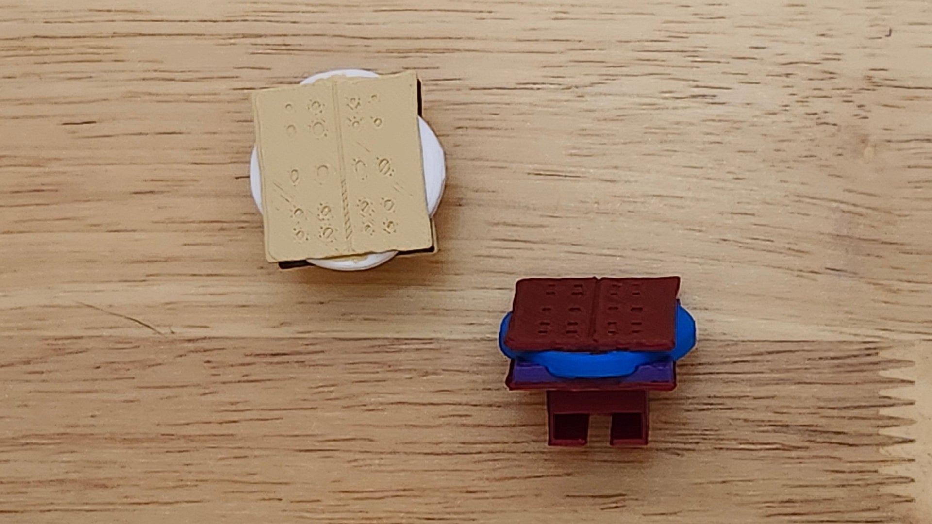 Two S'More Bases: one from top other from side