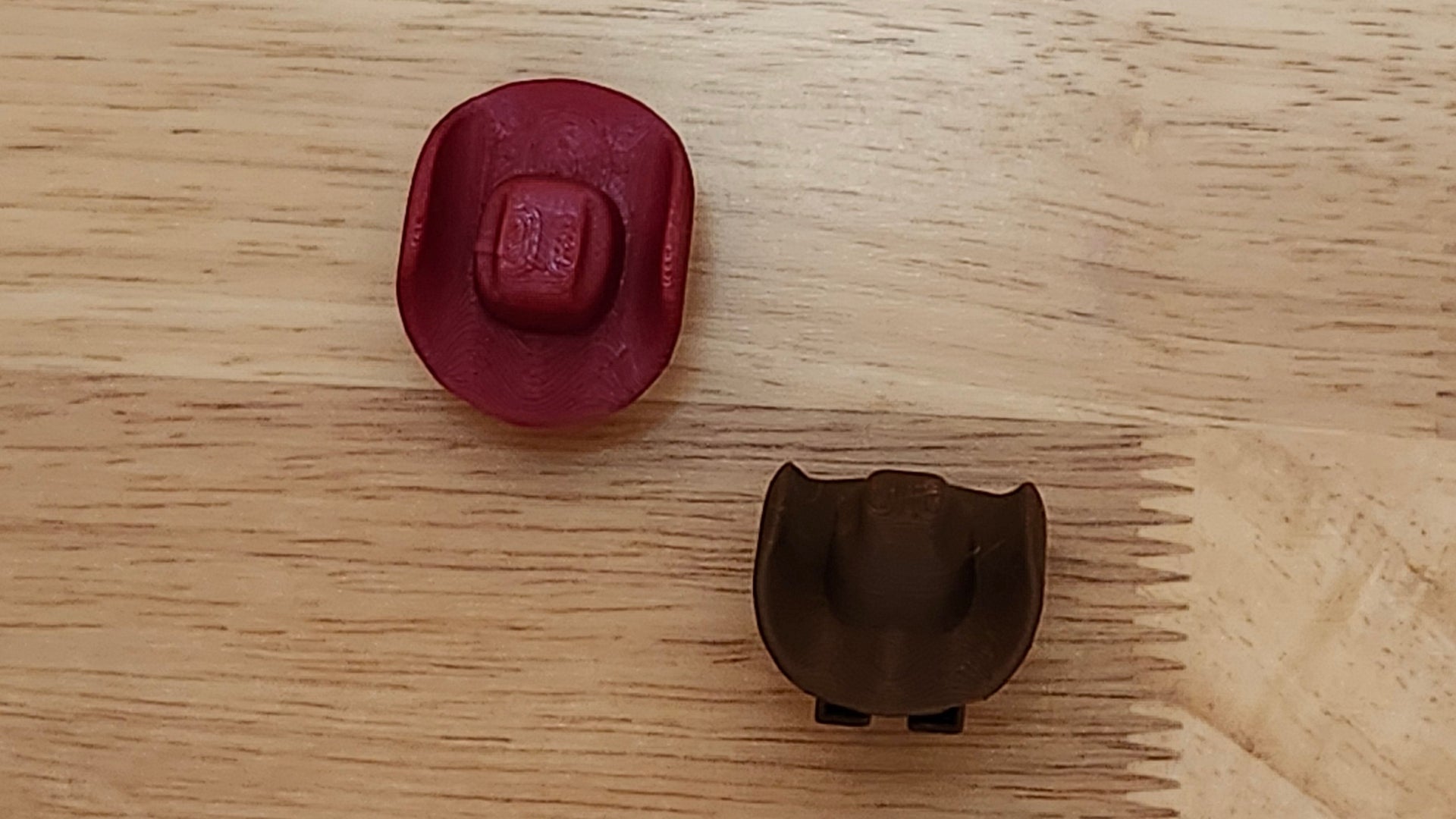 Two Cowboy Hat Bases: one from top one from side