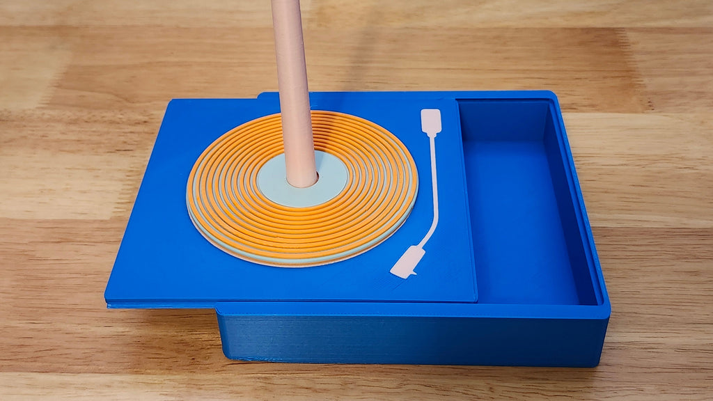 Record Player Porta Knotty with open lid