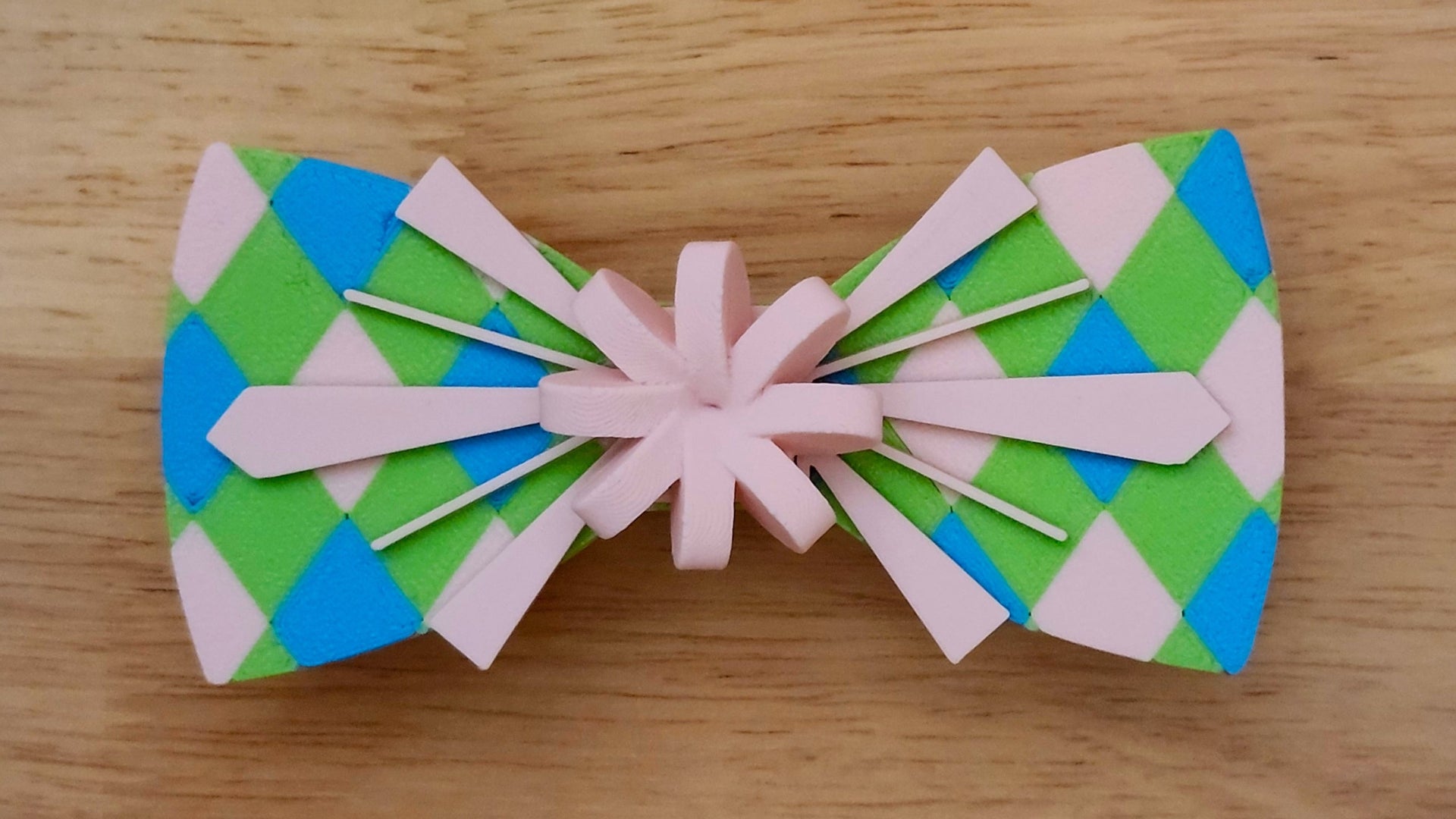 Gift Bow Base with Light Beam Brim and Harlequin Back
