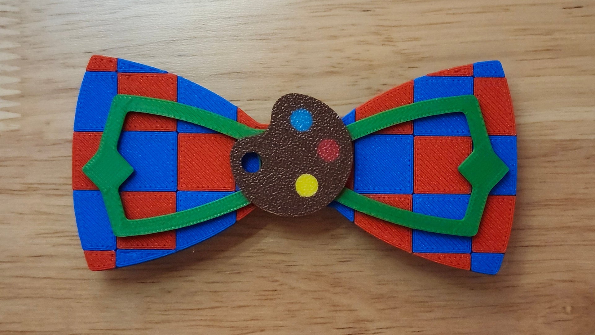 Paint Palette Base with Diamond Tip Brim and 2 Tone Check Print Back