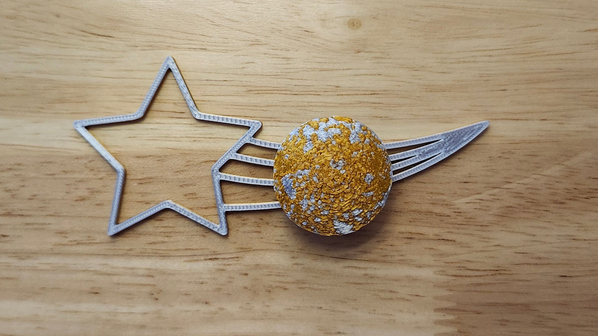 Starry Night Bow Bundle including Moon Button Cover with Shooting Star Back. 3D printed for use as a bow tie, button cover, necklace, pin, hat pin, lapel pin and so much more. 